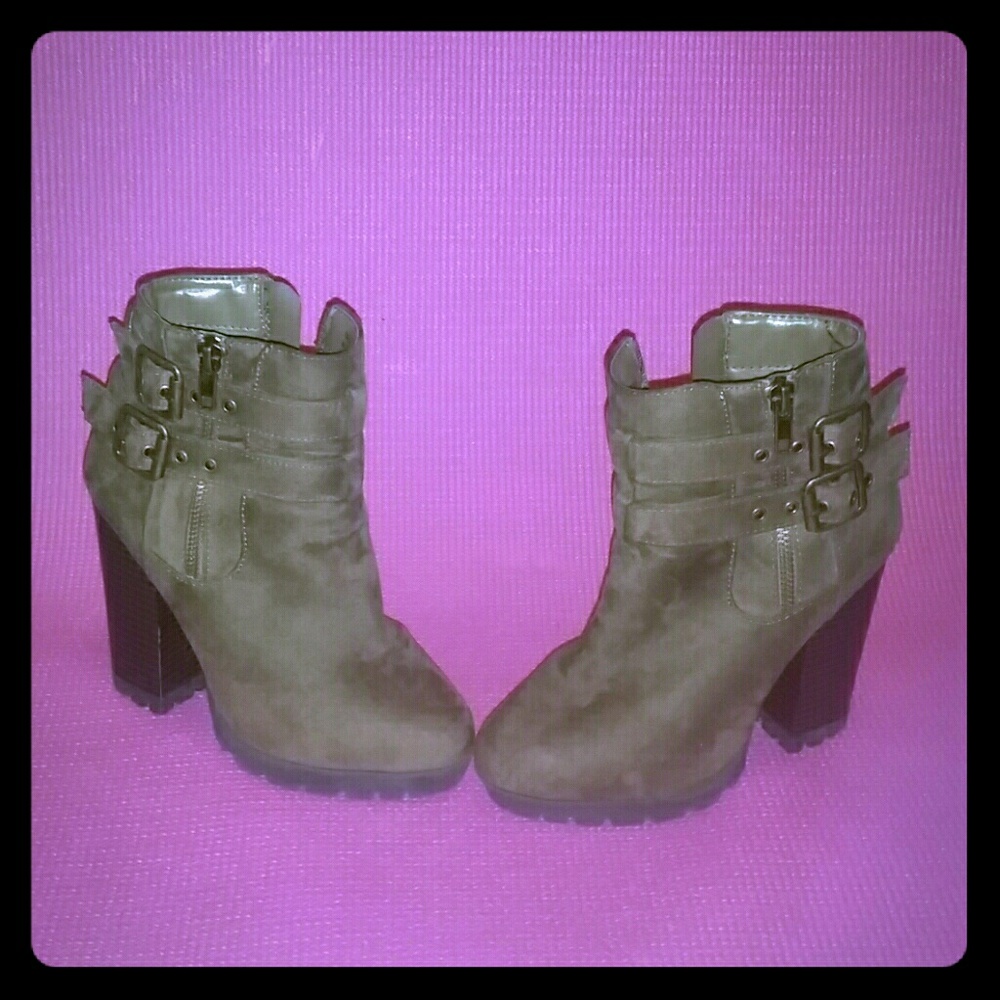 Olive Green Charlotte Russe Ankle Booties